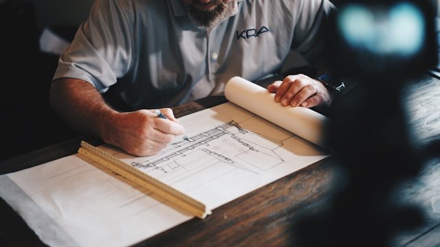 An architect designing a project showing the need for lead generation for architects